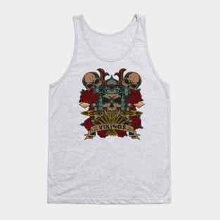 Skull vikings color Tank Top